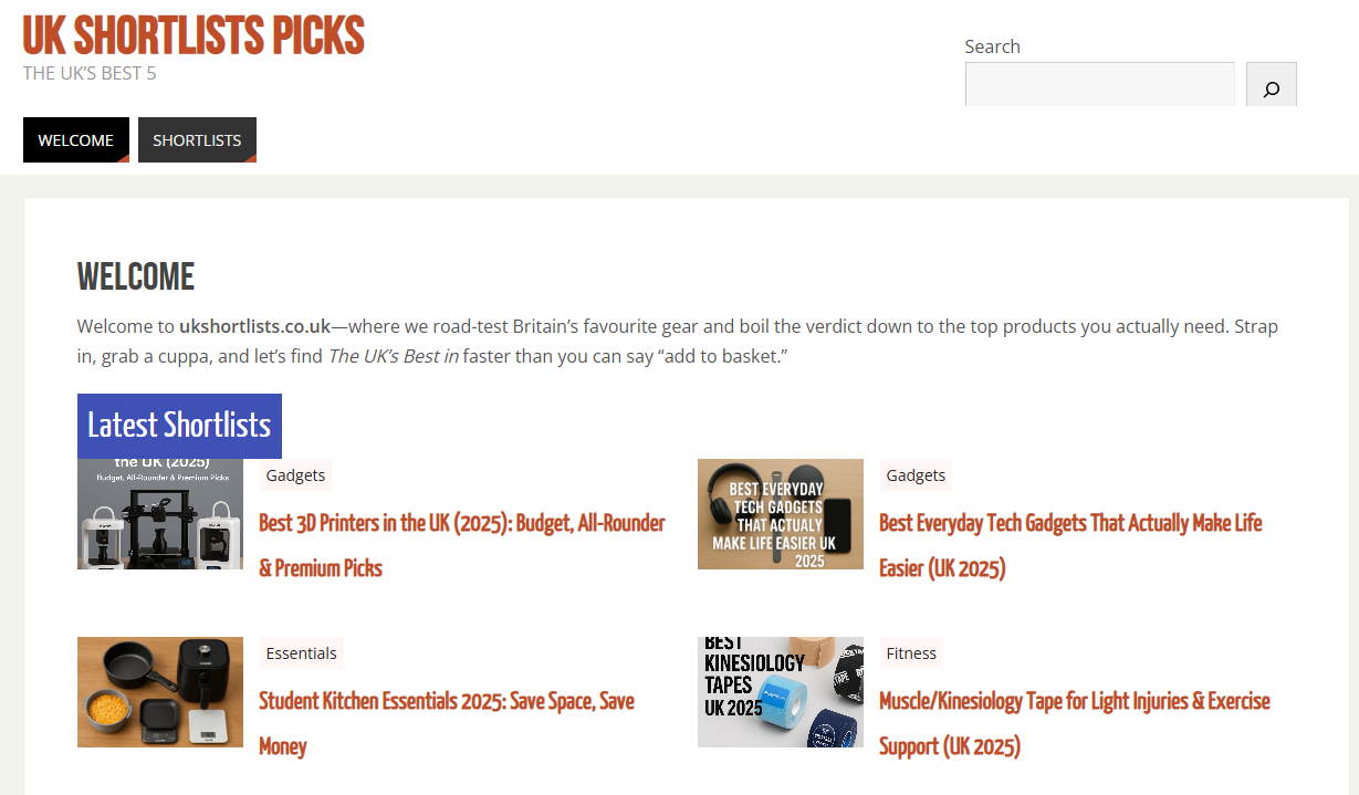 UK Shortlists screenshot